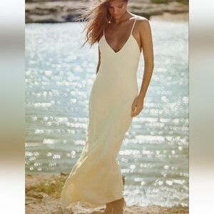 Zara Satin Open Back Slip Midi Dress Sz-XL